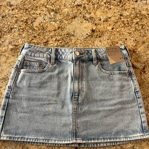PacSun Light Wash Denim Mini Skirt